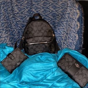 Authentic coach lBookbag wallet and little wallet